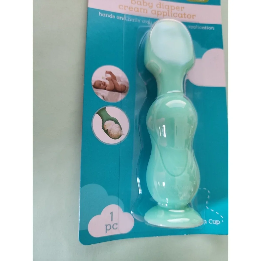 Baby diaper cream applicator,‎ baby teether, salve applicator. Green